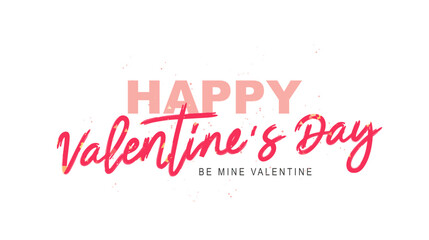 Fototapeta na wymiar Lettering. Beautiful inscription - Happy Valentine's Day. Elements for the design of a festive banner for Valentine's Day.