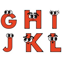 The English alphabet is made using the eyes of the English letters