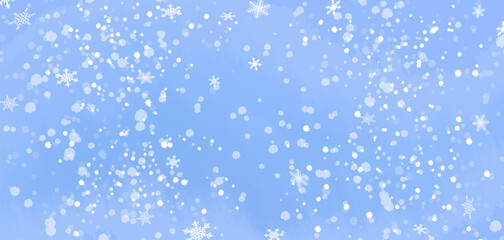 Winter snowy abstract vector background for banner, poster, wallpaper, greeting card, advertising