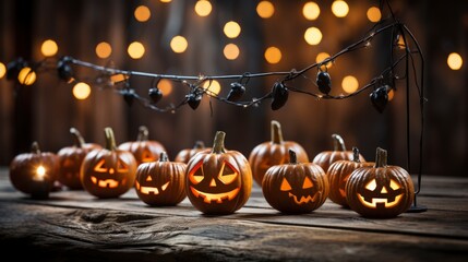 Halloween City Decorated Jack O Lanterns , Background HD, Illustrations