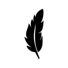 Feather, antique pen black vector icon