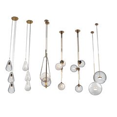 chandelier on the ceiling isolated on transparent background, hanging lamp, pendant light, 3D illustration, cg render