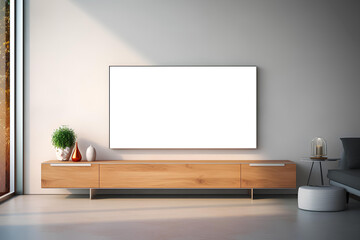 empty Flat screen TV , mock up, high resolution photography  generated by AI