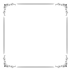 Decorative square frame. Square frame vector illustration. Suitable for wedding invitation, aesthetic decoration, social media post, banner, promotion, advertising, etc.