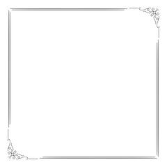 Decorative square frame. Square frame vector illustration. Suitable for wedding invitation, aesthetic decoration, social media post, banner, promotion, advertising, etc.