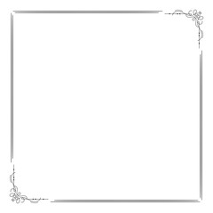 Decorative square frame. Square frame vector illustration. Suitable for wedding invitation, aesthetic decoration, social media post, banner, promotion, advertising, etc.