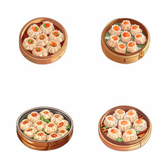 set of dimsum vector illustrations
