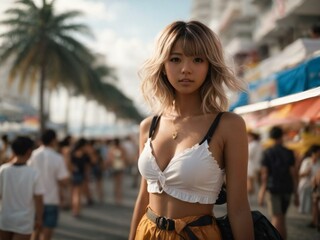 Girl in Copacabana Generative AI