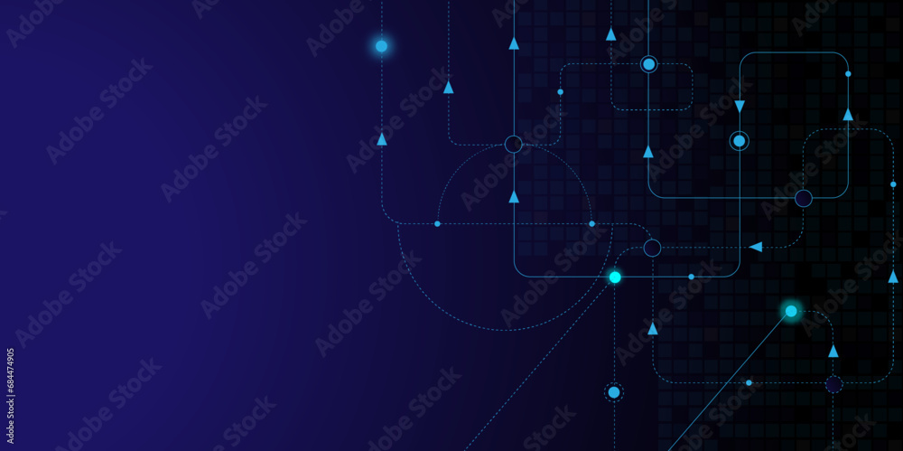 Aufkleber Abstract geometric connected dots and lines for digital communication. Digital technology concept background, and social network connection .