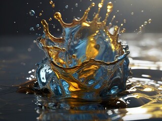waters and oil splash