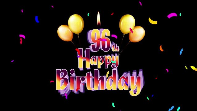 Happy Birthday 96th Celebration Colorfull Fireworks Logo Design Videos