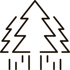 forest tree line icon illustration