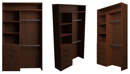 wooden closet isolated