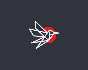 Creative simple line of flying bird logo