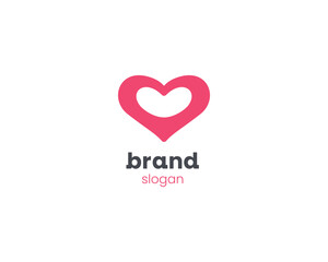 Simple modern pink of heart or love logo