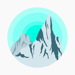 snow mountain peak logo vector