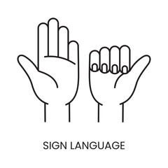 People with disabilities, Mute or nonverbal mute person deprived of oral speech, deaf mute line icon vector