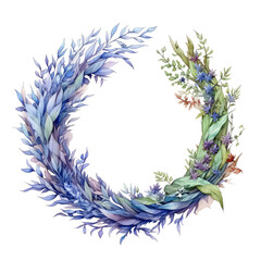 Fototapeta na wymiar watercolor wreath flower illustration christmas decoration clipart
