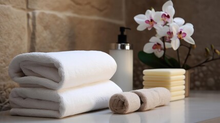 Obraz na płótnie Canvas Bathroom with towels