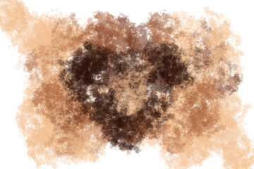 Fototapeta premium Brown love texture of watercolor background. Cloud texture, Banner, Illustration. hand-drawn