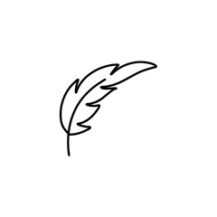 Simple feather line Icon