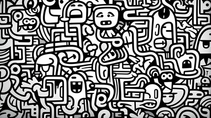 Obraz premium Full frame cute graffiti art abstract graphic poster PPT background, PPT background