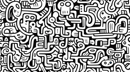 Full frame cute graffiti art abstract graphic poster PPT background, PPT background