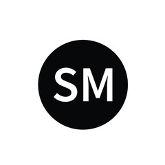 SM icon service mark icon vector logo design template