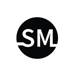 SM icon service mark icon vector logo design template