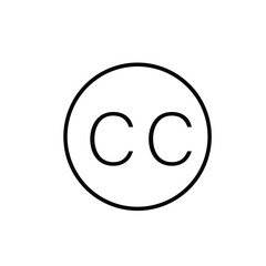 Obraz premium CC icon letter vector flat style