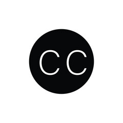Fototapeta premium CC icon letter vector flat style