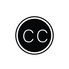 CC icon letter vector flat style