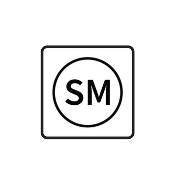 SM icon service mark icon vector logo design template
