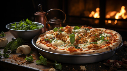 Fototapeta premium pasta with sauce HD 8K wallpaper Stock Photographic Image 