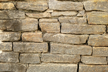 Close up image of stone wall; grey stones