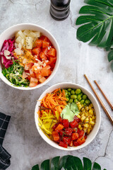 Hawaiian tuna poke bowl with rice