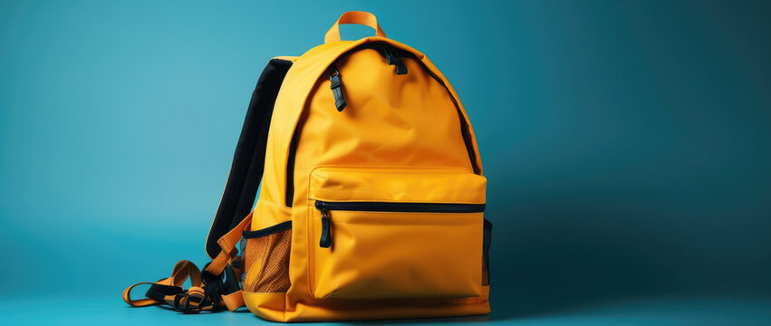 Red school equipment educational rucksack pocket student bag baggage backpack