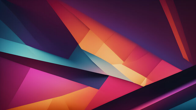 Generate a dynamic abstract background featuring geometric shapes and bold, contrasting colors for a visually impactful