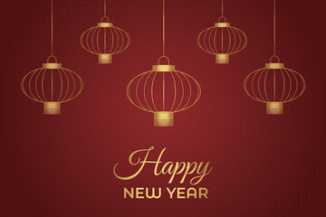 Naklejka premium Chinese New Year festival celebration, Happy New Year background decorative elements collection.