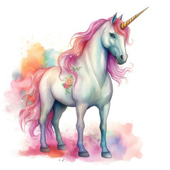 Drawing cartoon unicorn Illustration, Generative Ai