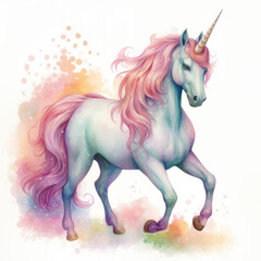 Naklejka na ściany i meble Drawing cartoon unicorn Illustration, Generative Ai