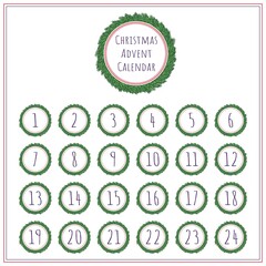 Xmas numbers. Joy funny lettering geometric round forms festive concept calendar numbers recent templates for celebration placards. Advent calendar