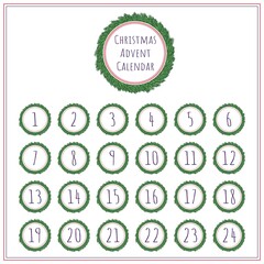 Xmas numbers. Joy funny lettering geometric round forms festive concept calendar numbers recent templates for celebration placards. Advent calendar