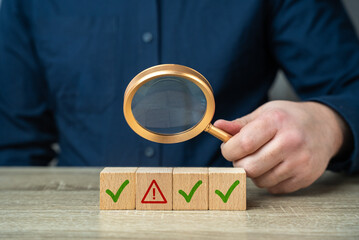 Check for errors. Investigate the warning. Error and malfunction. Monitoring of system fault,...