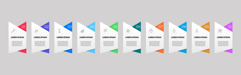 Vector Infographic design business template with icons and 10 options or steps