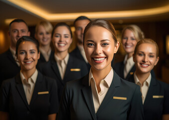 Obraz premium Portrait of happy smiling confident Hotel Staff
