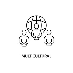 multicultural concept line icon. Simple element illustration. multicultural concept outline symbol design.