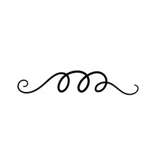 Fototapeta na wymiar Swirls and scrolls, Calligraphic underline lines, stroke and curls