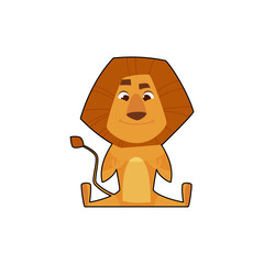 cute set of lion poses with outline set