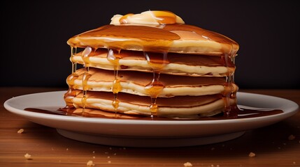 pancakes drizzled with honey